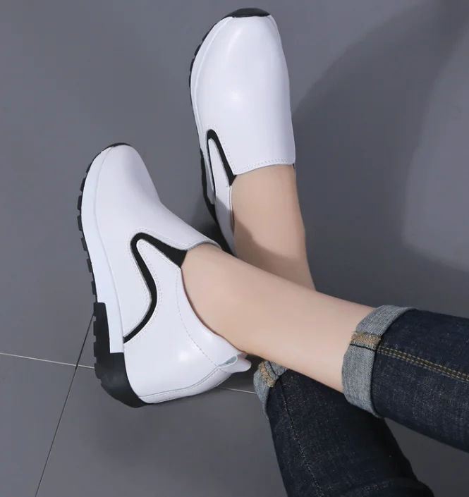 

cy10651a Wholesale white casual girls students women pu shoes increase height female shoes, White,black