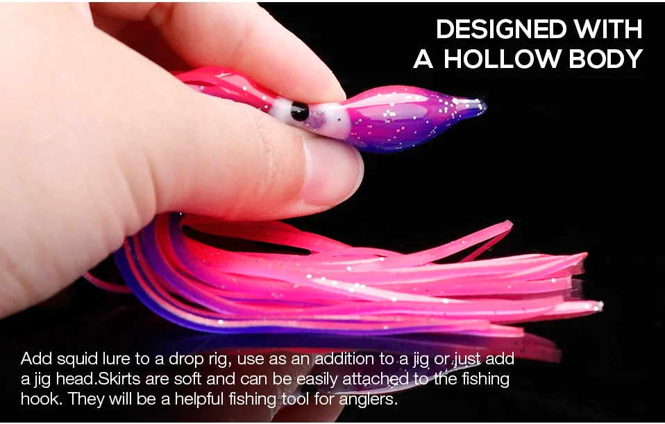 Vtavta High Quality Soft Plastic Luminous 150mm 8g Squid Fishing Lures