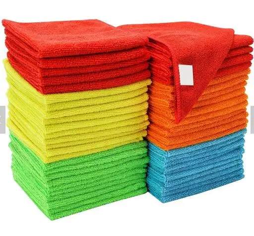 Green/Blue/Pink/Yellow Microfibre Exel Cleaning Soft Cloths Wash Towels 