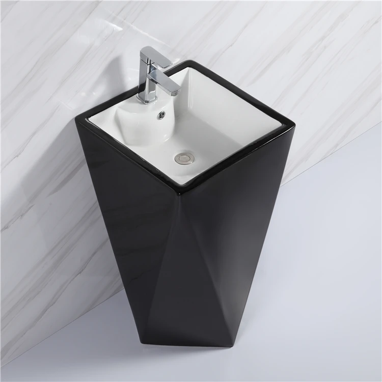 2020 hot sale bathroom luxury one piece ceramic pedestal basin sink basin