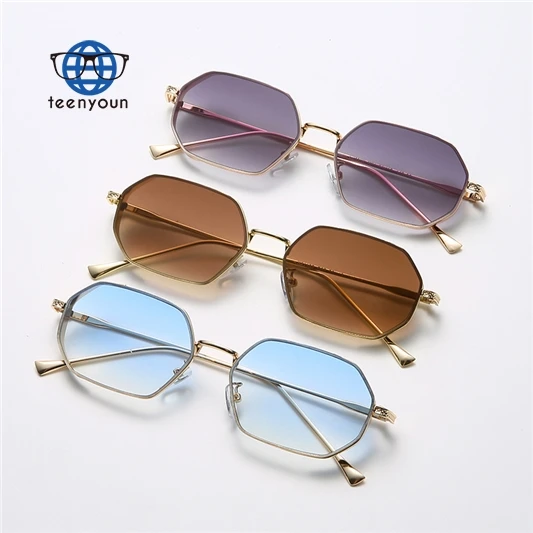 

Teenyoun Small Metal Women Men Unisex Custom Logo Design Sunglasses In Bulk