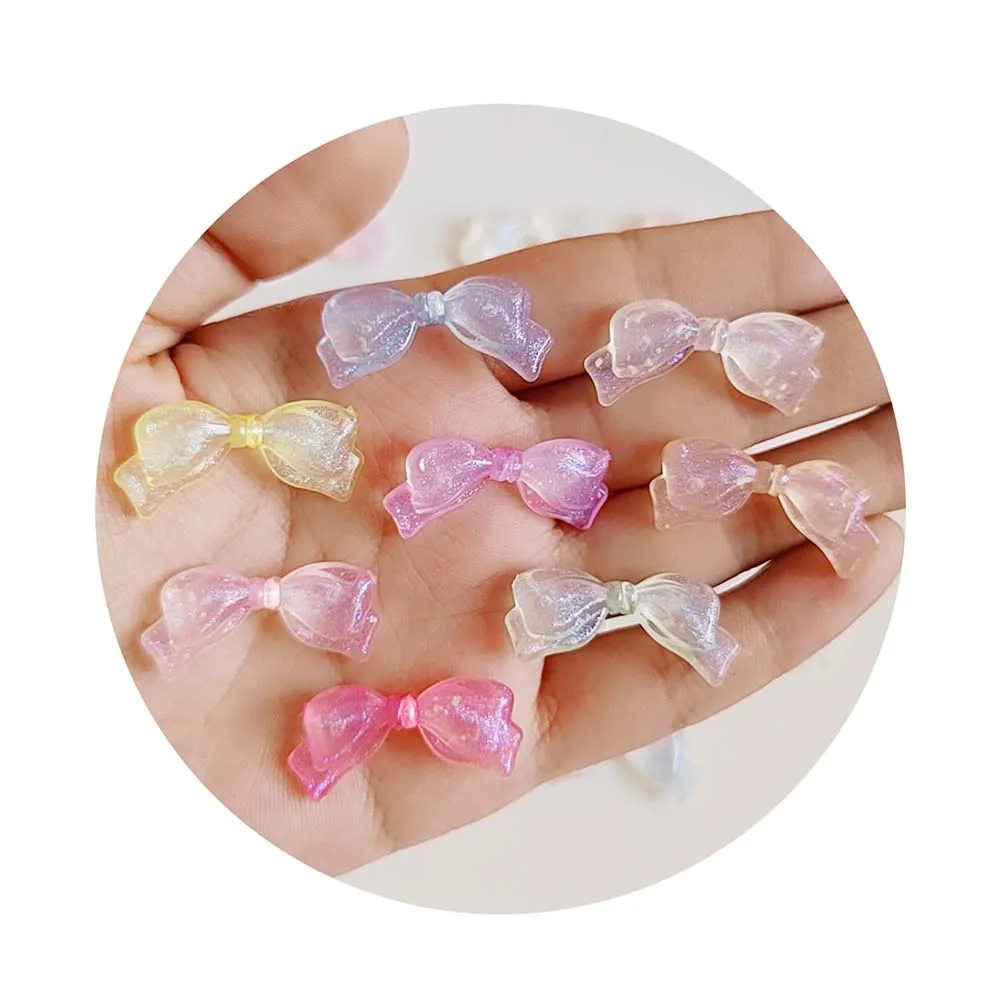29mm Translucent Color Bow Acrylic Beadsfor PenPhone StrapDIY Jewelry Making Supply