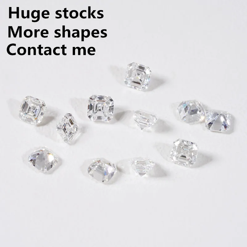 

0.05ct small size 2x2 mm asscher cut lab diamonds def color vs clarity without certificate for jewelry decoration