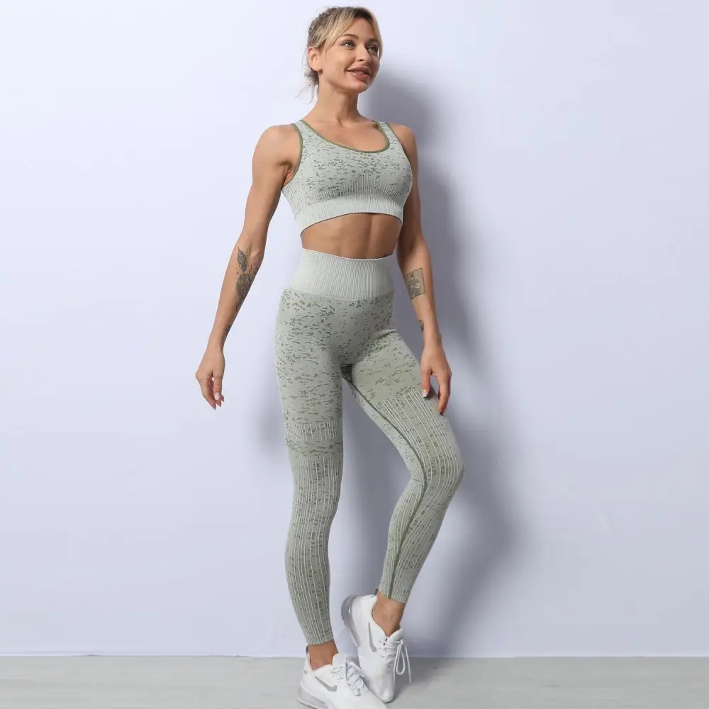 

2PCS Camouflage Camo Yoga Set Sports Wear For Women Gym Fitness Clothing Booty Yoga Print Leggings Sport Bra GYM Sport Suit 2021, Picture color