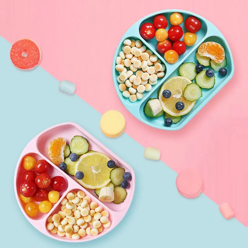 

Low Moq Custom Logo Wholesale Environmental Protection Divided Baby Plate Moon Rocket