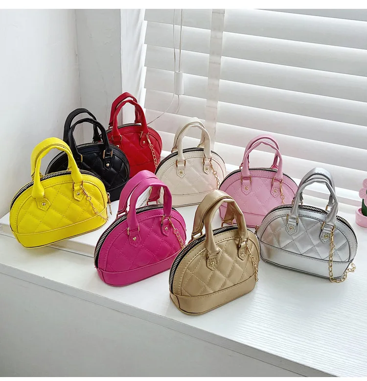 

Wholesale Kids crossbody bags leather Baby Girls Princess Mini Shell Bag CANDY Small shoulder Messenger Bag Kids Coin Purses, 8 colors
