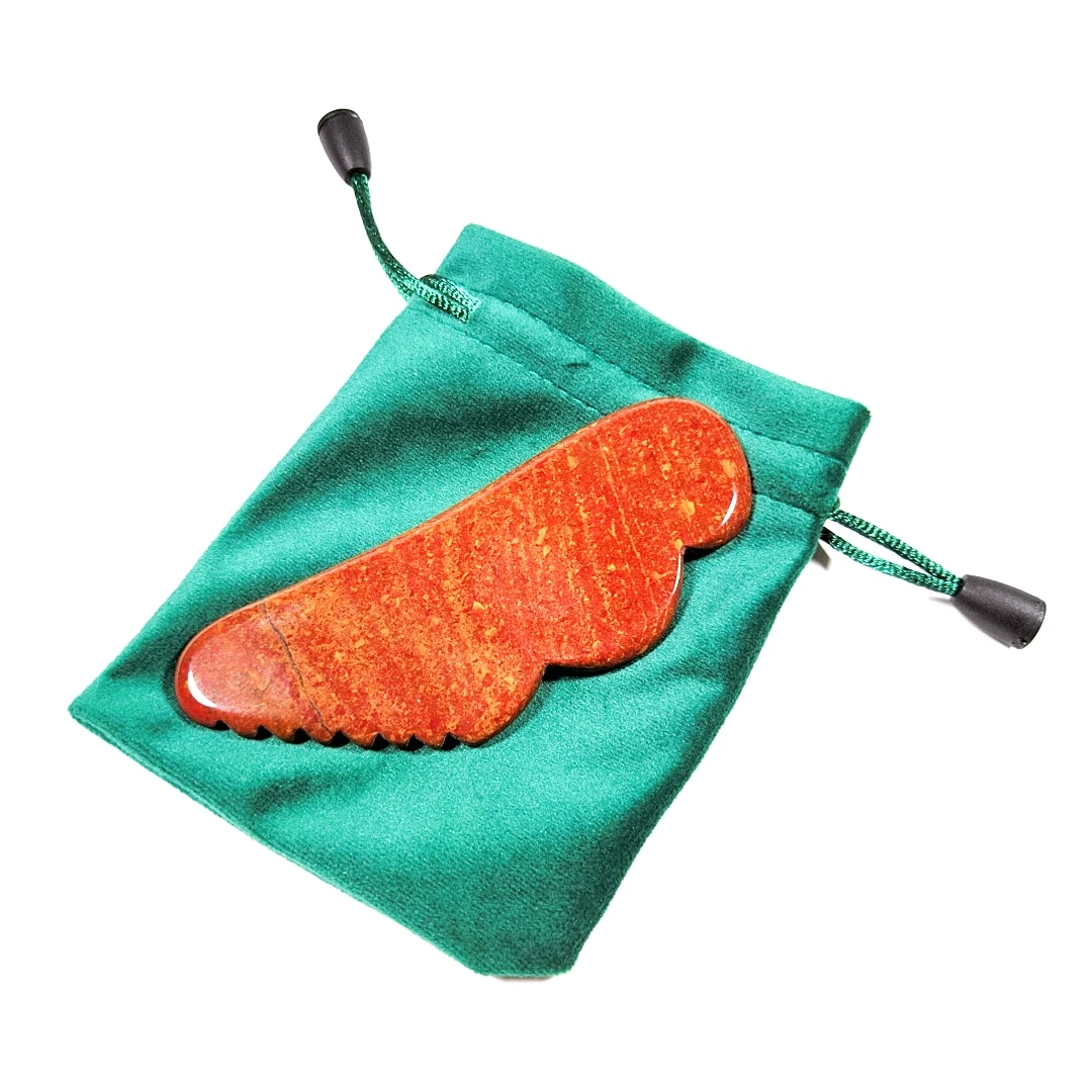 

Good wholesale gua sha mookaite jasper wing massage tool stone jagged guastone