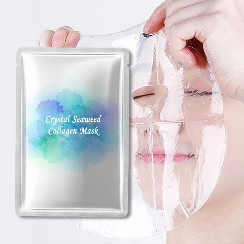 

Crystal Seaweed Wholesale Korean Private Label Face Organic Collagen Brightening Cosmetic Sheet Whiten Facial Mask