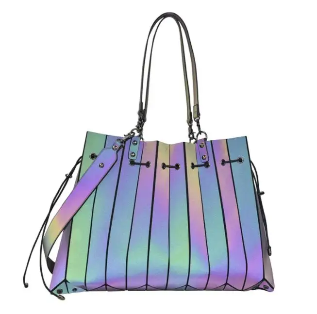 

2022 New Diamond Geometric Bag Women Luminous Handbag Shoulder Crossbody Messenger Totes Foldable Geometry Purse Holographic