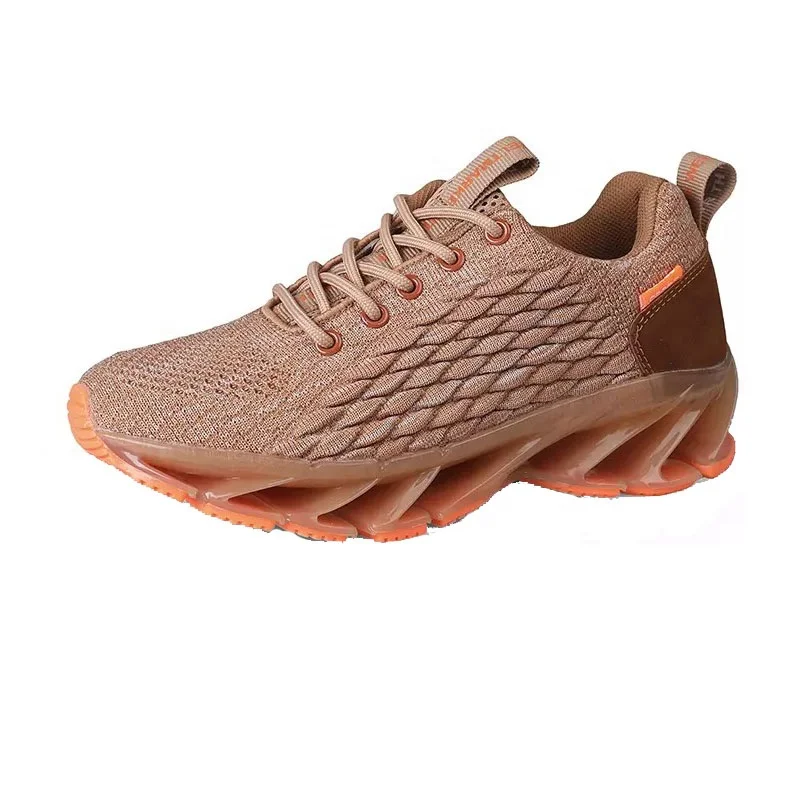 

dropshipping fashion sneakers outdoor casual sport breathable lace up running knitted unisex blade out sole big size men shoes