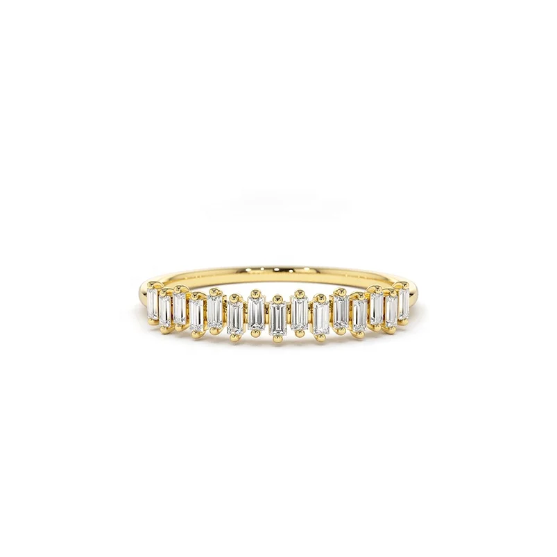 

High quality Sterling silver stackable vertical baguette diamond propose ring