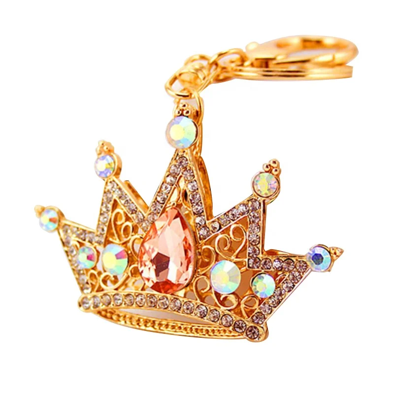 

Custom Fashion Accessories Crown Crystal Rhinestone Keychain For Gift, Customized color