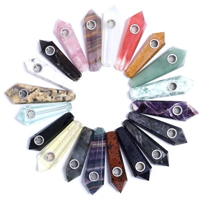 

Natural Stone Crystal Smoking Pipe Weed Smoking Accessories Wholesale, Multi