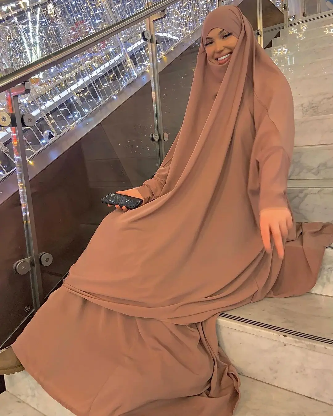 

2022 amazon hot women big robe solid Arab robe dress