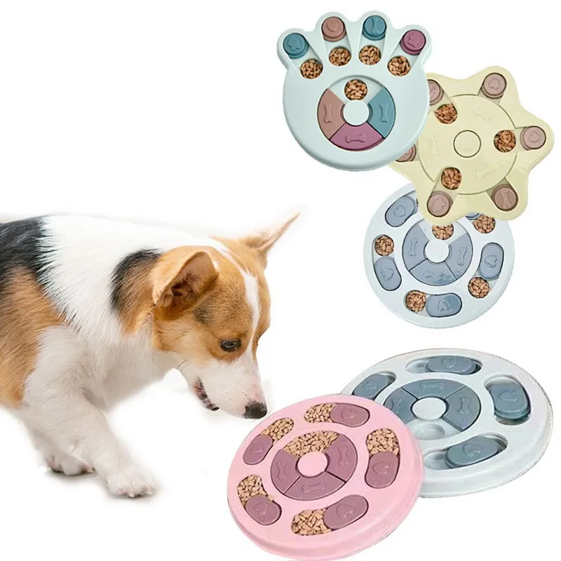

2021 Amazon Hot Selling Pet IQ Training Puppy Puzzle Game Interactive Feeding Toy For Dog, Blue/pink/yellow