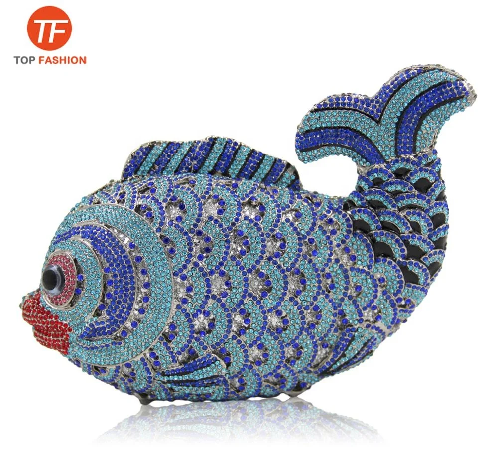 

Luxury Fish Crystal Rhinestone Party Hardcase Clutch Evening Bag from Factory, ( accept customized )