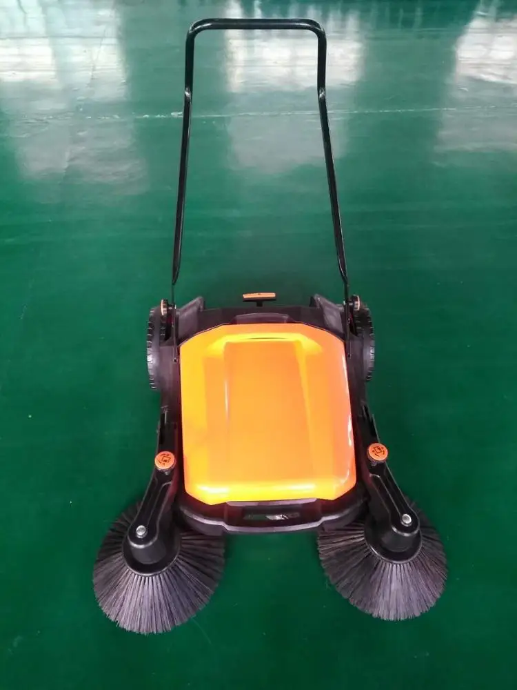 Hand Push Floor Sweeper Walk Behind Road Sweeping Machine Adjustable