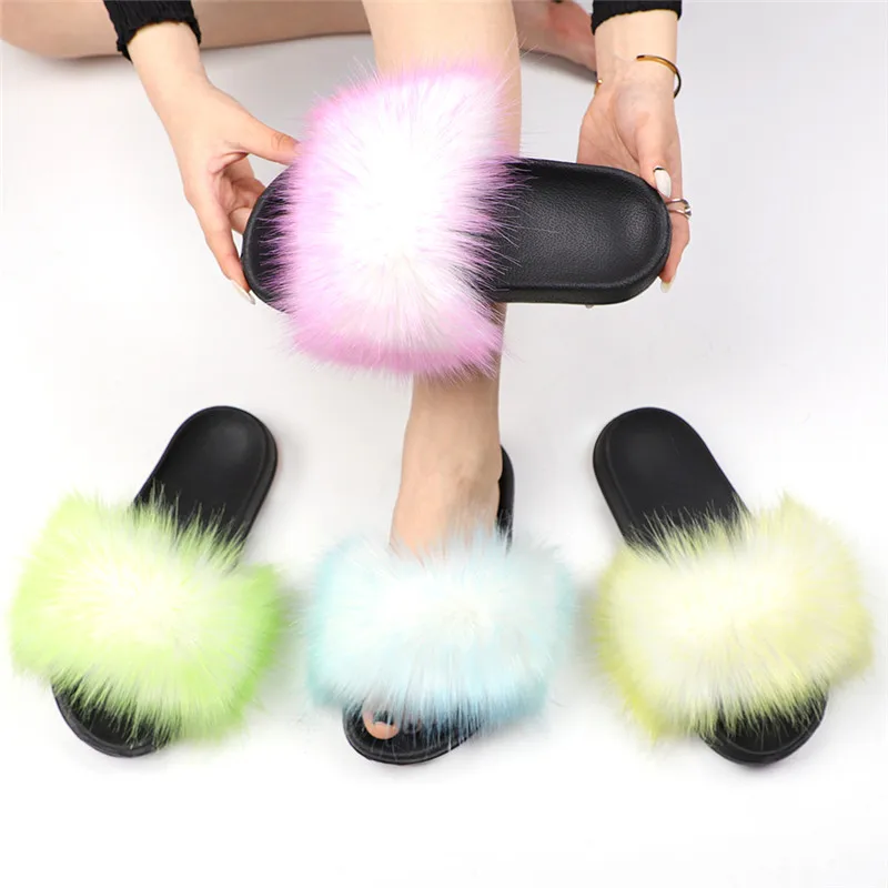 

Wholesale faux fur fluffy slipper ladies design slipper for indoor living room non-skid, As pictures or oem