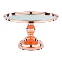 

Rose Gold Metal Cake Stand Mirror Dessert Cupcake Display Pedestal Plate for Wedding Event Birthday Cake Tool