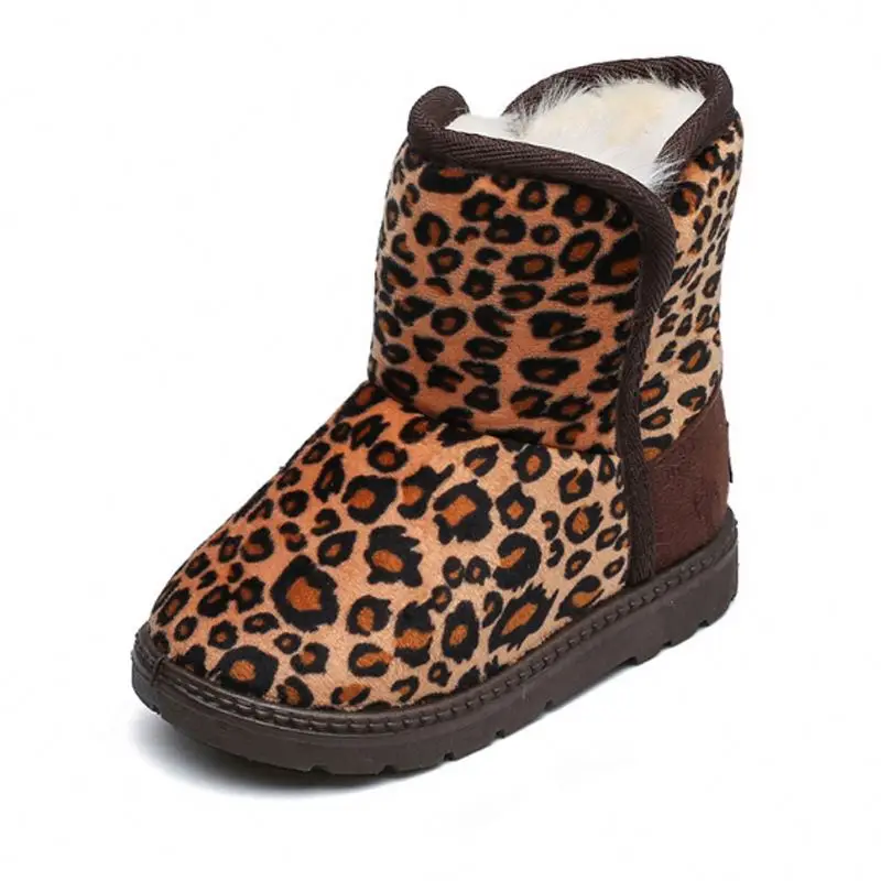 

Factory Wholesale New Arrival High Quality Winter Leopard Fur Ankle Children Boy Girl Kids Boots