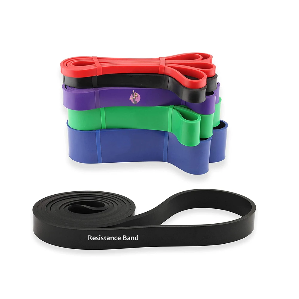 

High elastic natural latex rubber fitness indoor training custom print hip band, Black/blue/green/yellow/red or custom
