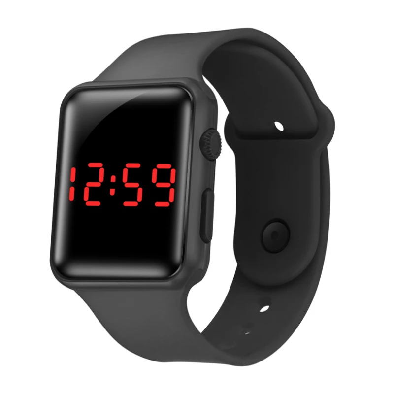 

Silicone LED Digital Watch Square Dial Cheap Watches Wholesale Unisex Relo