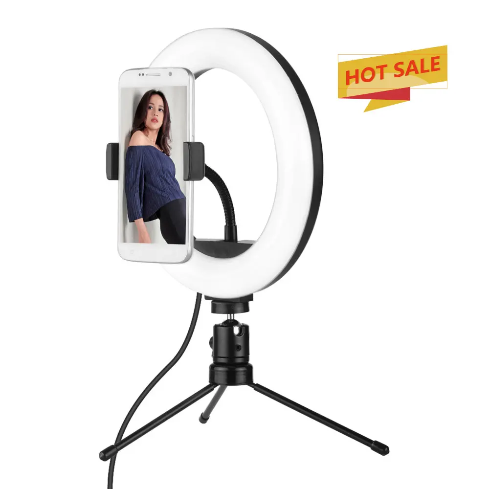 

M20 8" LED Ring Light with Tripod Stand & Phone Holder with Dimmable 3 Light Modes for Live Streaming Photography, Black