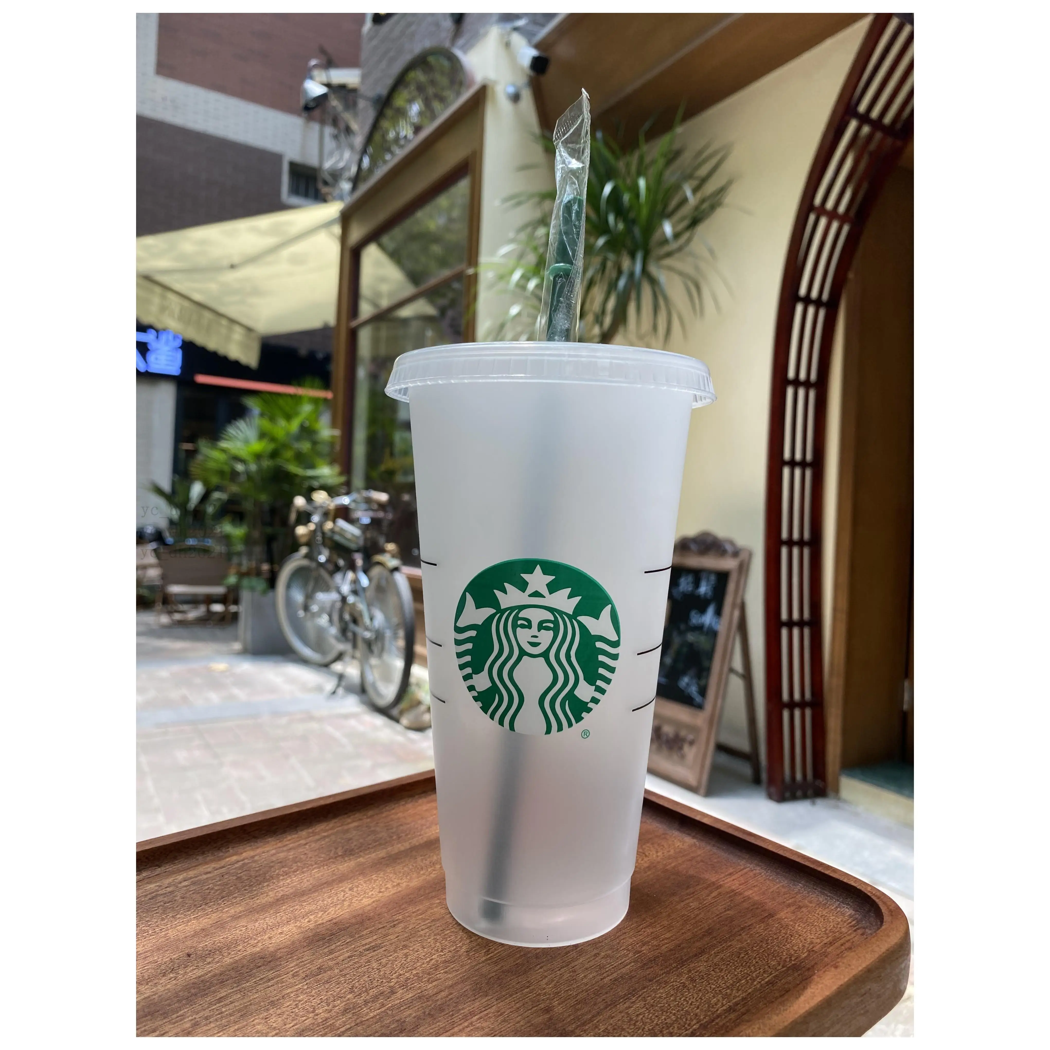 

24Oz Starbucks Transparent Plastic Cup Juice Cup That Do Not Change Color Reusable Beverage Cups With Lids And Straws Coffe