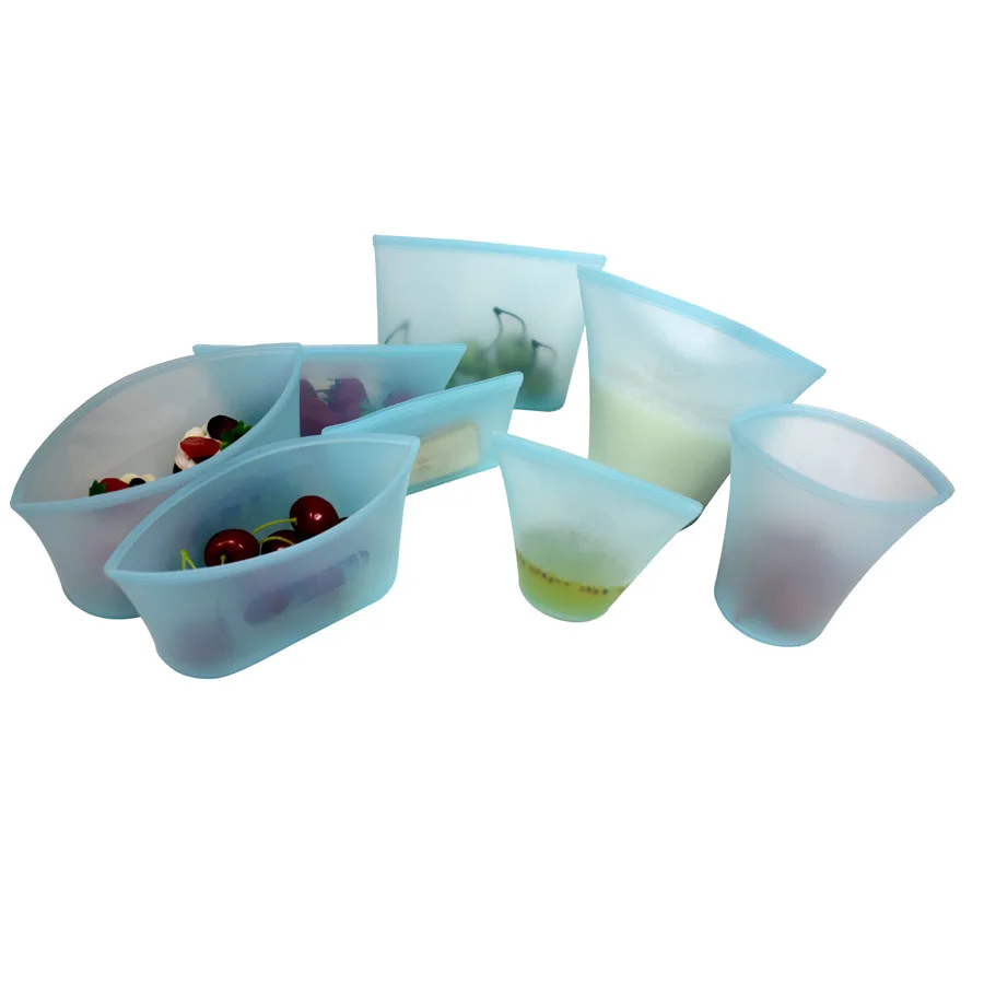 

Silicone Food Storage Containers Leakproof Containers Reusable Stand Up Zip Shut Bag Cup Fresh Bag Food Storage Bag Fresh Wrap, Customized