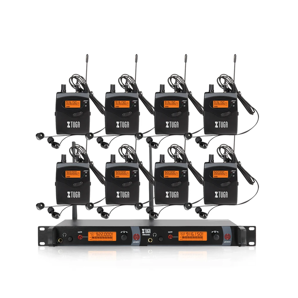 

High Quality 8 Receivers In Ear Monitor System Wireless In Stage, Black