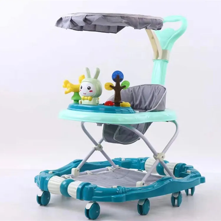 

China wholesale price good quality Swivel Wheel Plastic Baby Walker with music plastic Toy Style Baby Walker, Blue, green, red