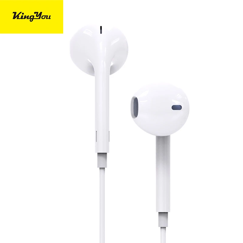 

Kingyou Factory Direct Sell Wired Earphones 3.5mm Jack Stereo Earphone CD Sound Headset With mic For Samsung Moto, White