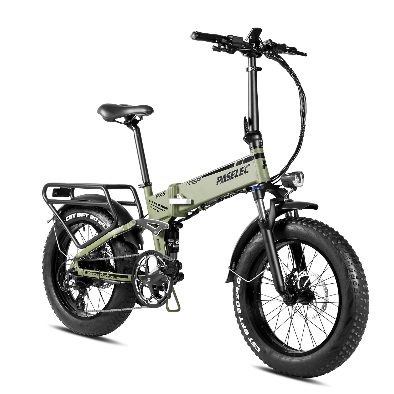 

New Arrival Paselec Electric Fat Tire Folding bike 20" Ebike 8 speed gears 100 miles with 12Ah Battery