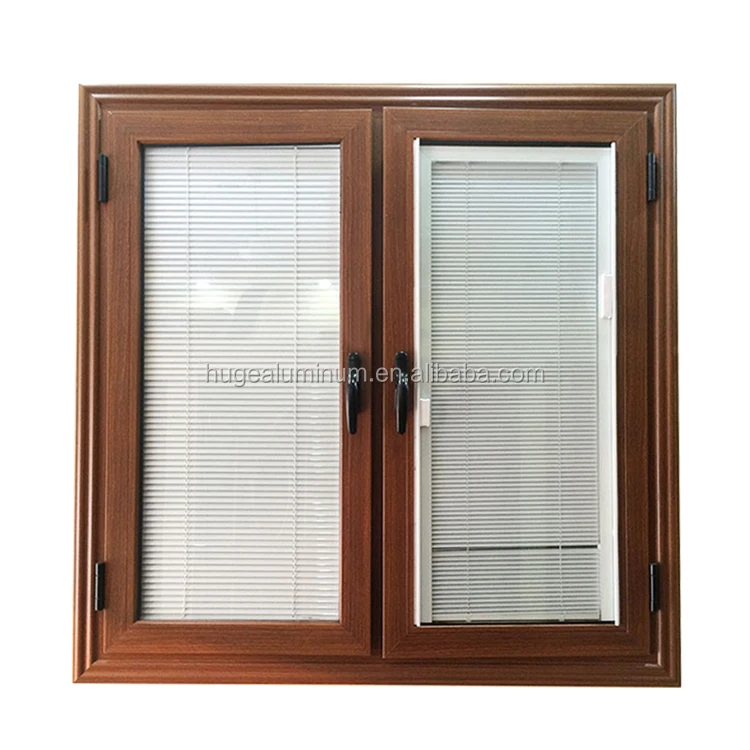 Aluminum guard casement windows with built in blinds for nigeria