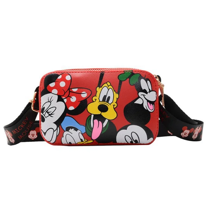 

Kindergarten boys and girls Mickey mouse shoulder messenger cartoon children's small leather bags children cute candy coin bag, Colorful