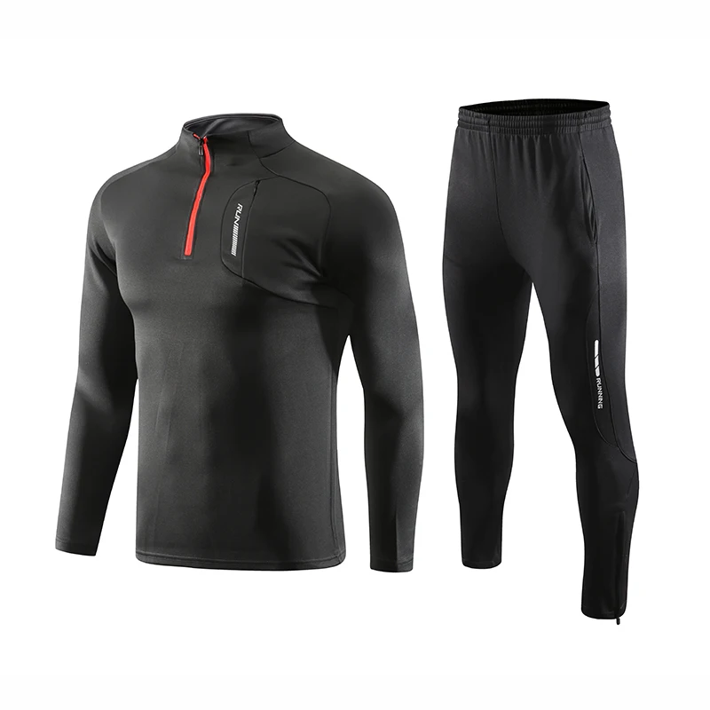 

Men's Winter Football Jacket Set Sport Suits Jogging Gym Fitness Breathable Long Sleeve Sportswear tracksuit Running Sets, As picture show