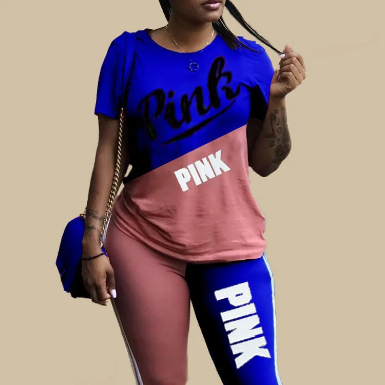 

trendy O neck t shirt with stacked pants 2 piece women sets women fall clothing