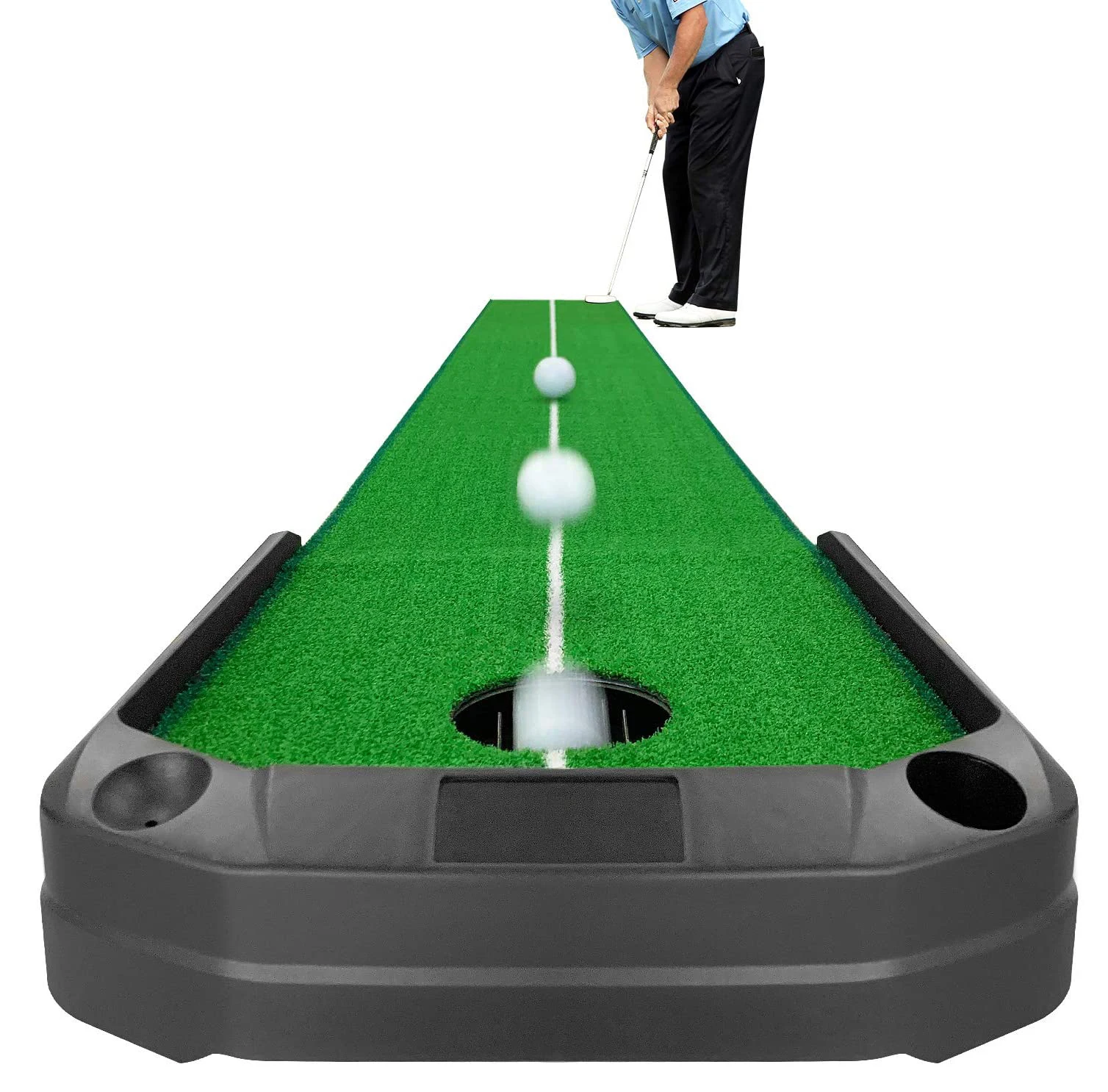 

Golf Mat Putting Adjustablity Golf Mat Driving Range Green Golf Simulator Indoor Auto Ball Return Home Practice Backyard