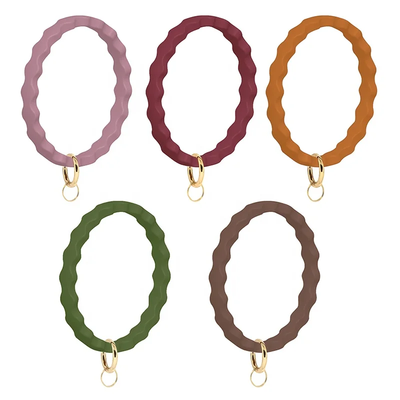 

Trendy BPA Free Silicone Key Chain Bangle Silicone Bracelet Key Ring Wristband
