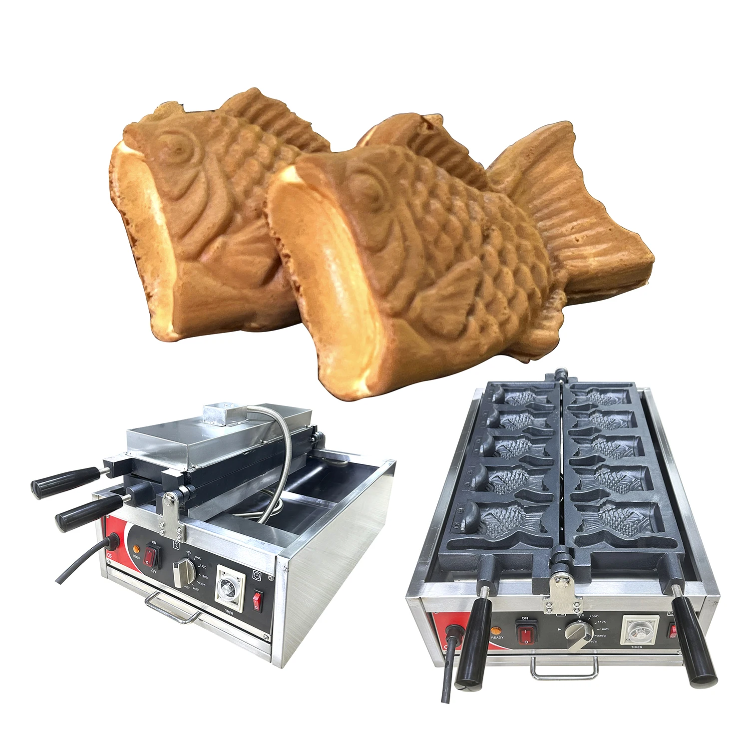 

Industrial Waffle Maker Open Mouth Taiyaki Fish Waffle Maker Machine