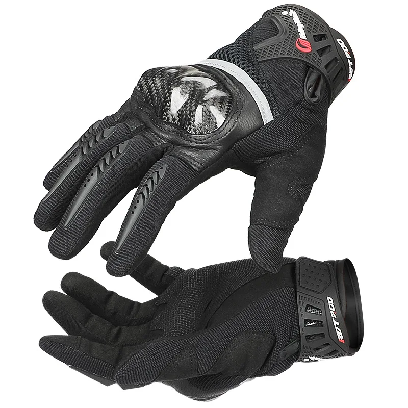 

Motorcycle Gloves Man Wearable Moto Motocross Breath Touch Screen Racing Motorbike Bicycle Protective Gears Glove, Black