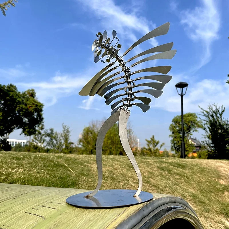 

Unique and Magical Paper Man Metal Windmill Garden Windmill Metal, Silver