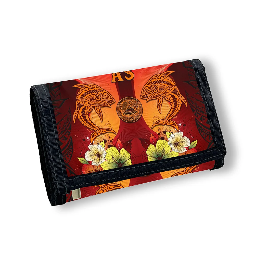 

2022 Personal High Quality Design Custom Print On Demand Polynesian Style Zipper Money Clip Mini Toddler Kids Coin Wallet Purse