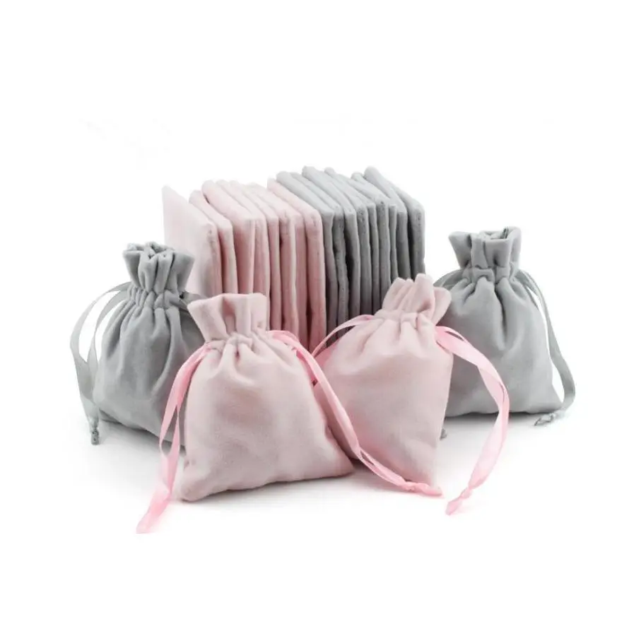 

Velvet Jewelry Gift Bags With Cord Drawstring Dust Proof Jewellery Cosmetic Storage Crafts Packaging Pouches For Boutique Retail