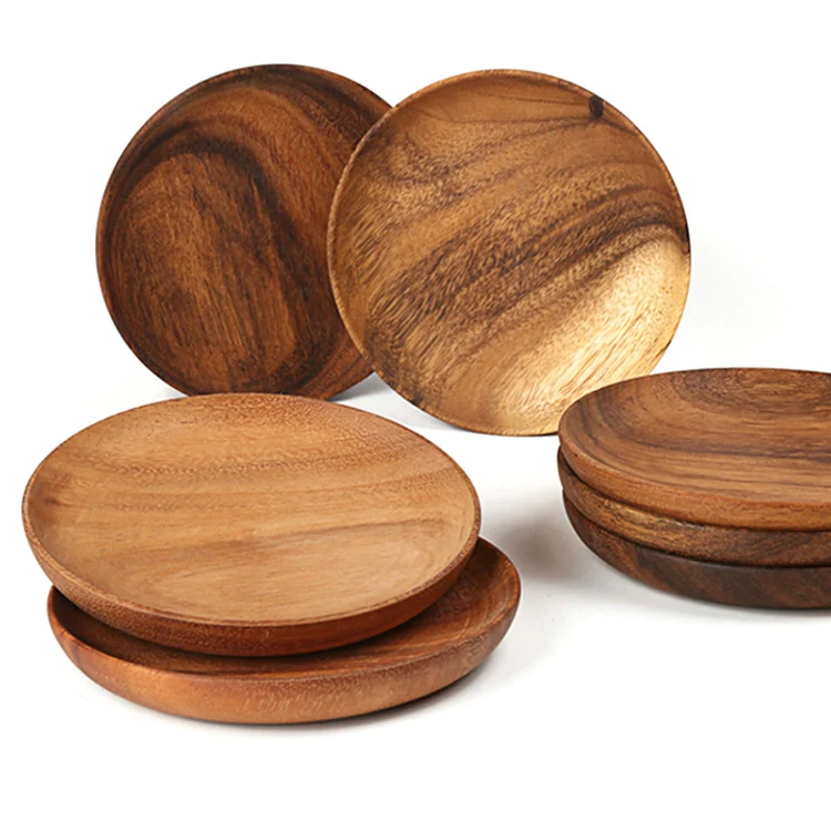 
High Quality Wholesale Round Acacia Wooden Plate  (62262890513)