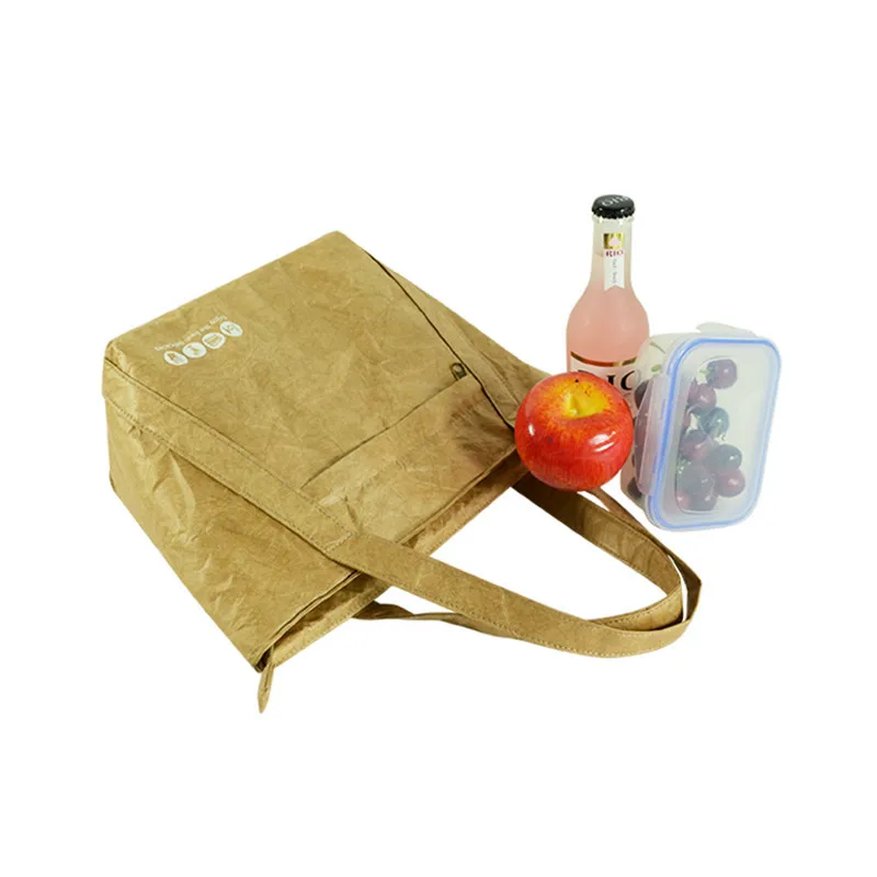 Wholesale Ecofriendly Waterproof Dupont Paper Lunch Cooler Bag,Thermal Insulation Tote Bag Custom