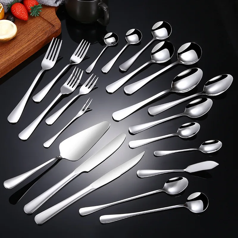 

Luxury Wedding Party Travel 21 Pcs Plated Silver Dishwasher Safe Cutlery Stainless Steel Silverware Bulk Gold Flatware Sets, Customized color