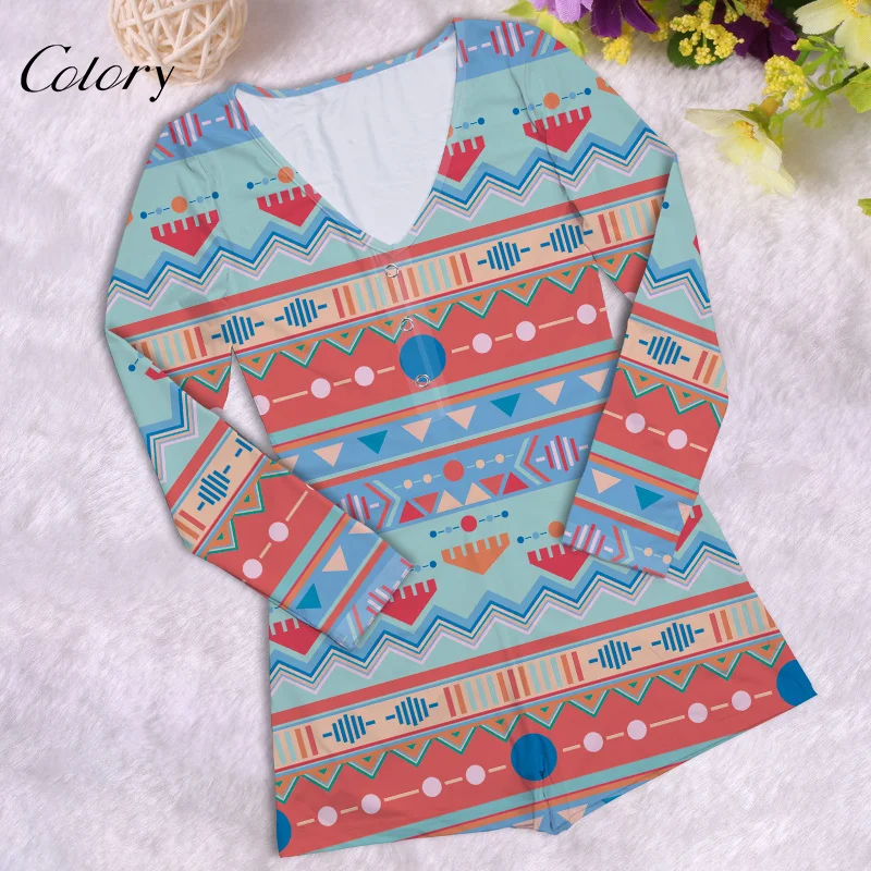 

Colory Plus Size Onesie V Neck Jumpsuit Women Bodysuit, Picture shows