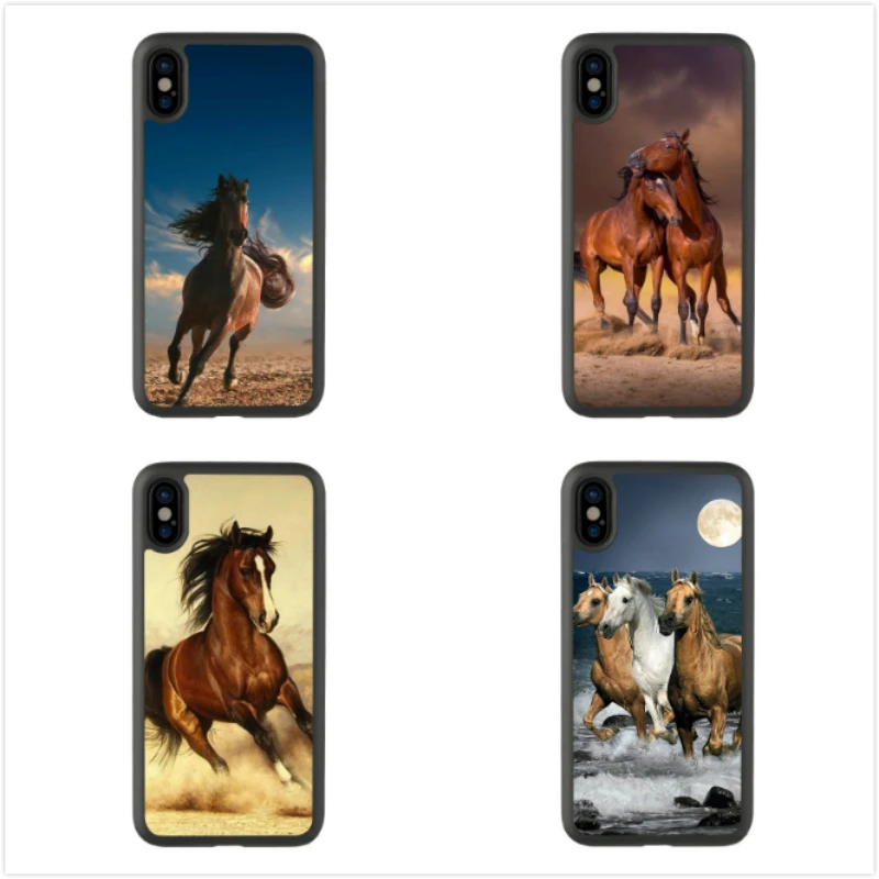 

Custom Animal running horse soft edge Drop-proof phone cases for iphone 7 7plus 8 8plus X XR XS MAX 11 PROMAX 12mini TPU cover, Black