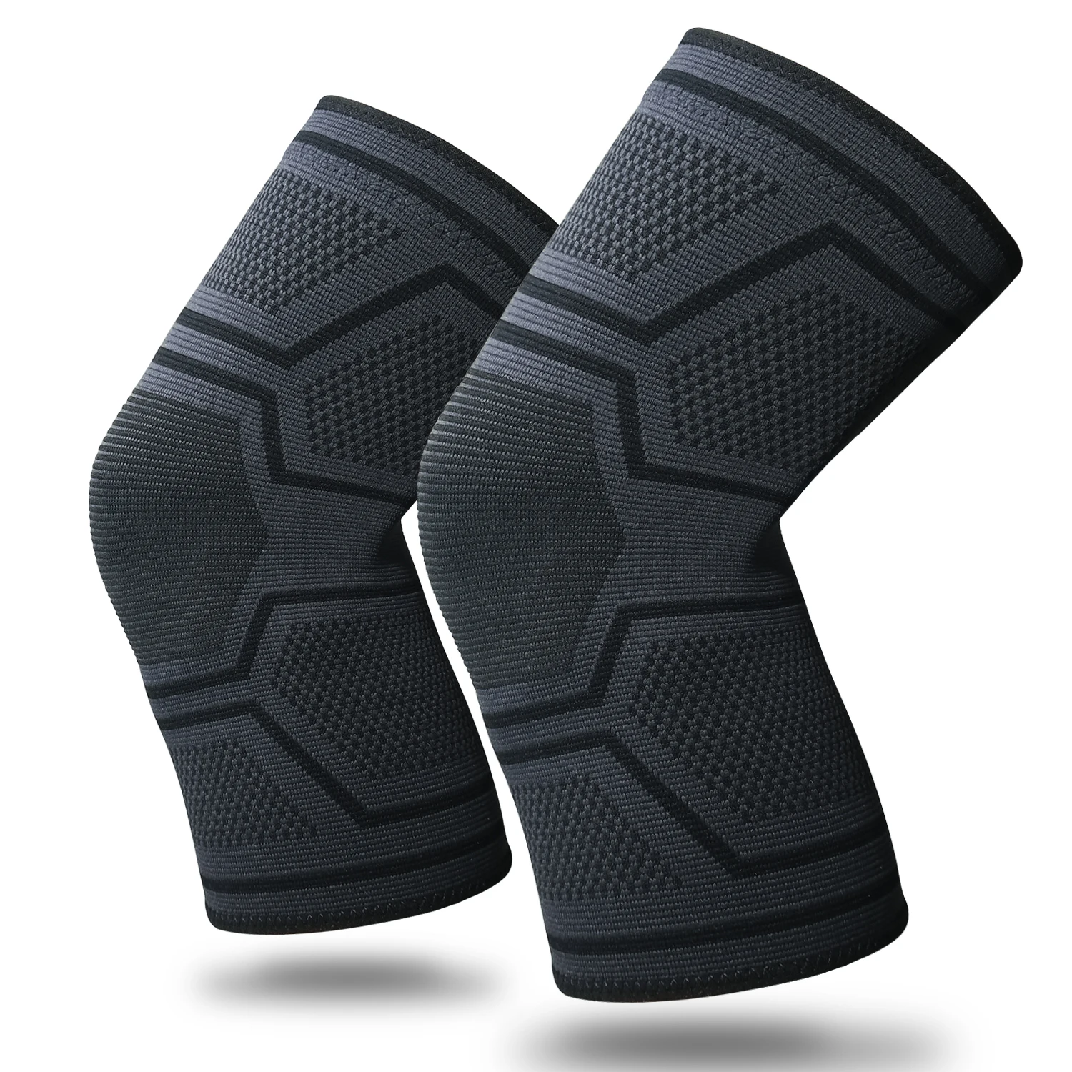 

Knitted Elastic Anti-slip Fitness Knee Support Sports Knee Brace Compression Knee Sleeve for Running, Black,red,blue,
